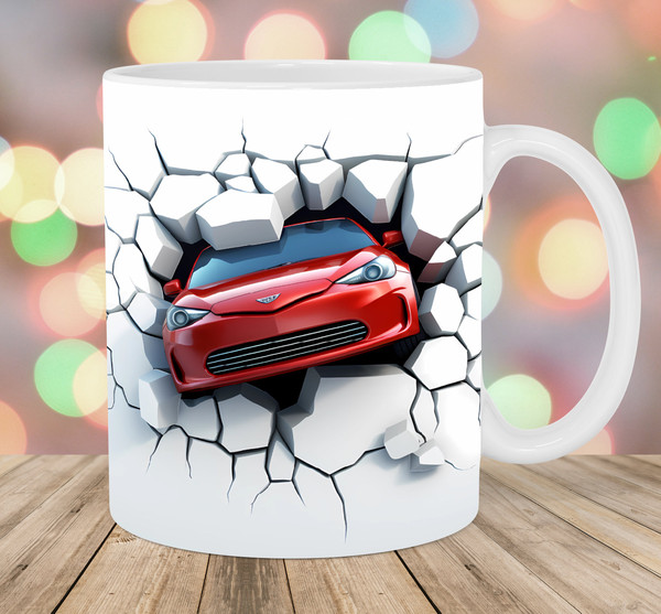 3D Red Car Mug