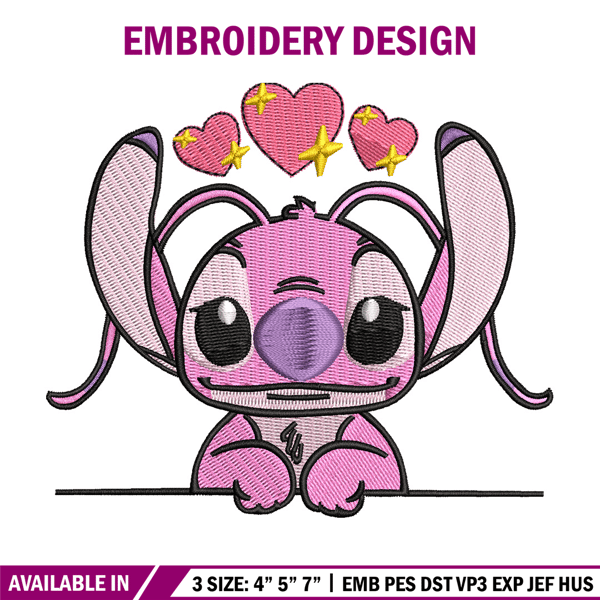 Pink stitch embroidery design, Stitch embroidery, Emb design