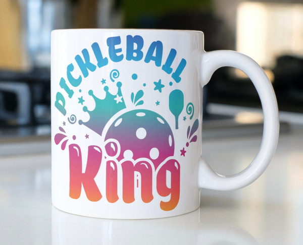 Pickleball coffee mug stating, Pickleball King - 1.jpg