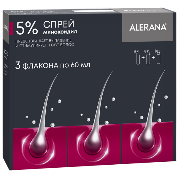 Alerana Anti-hair loss spray 5 percent minoxidil 60ml / 2.02oz