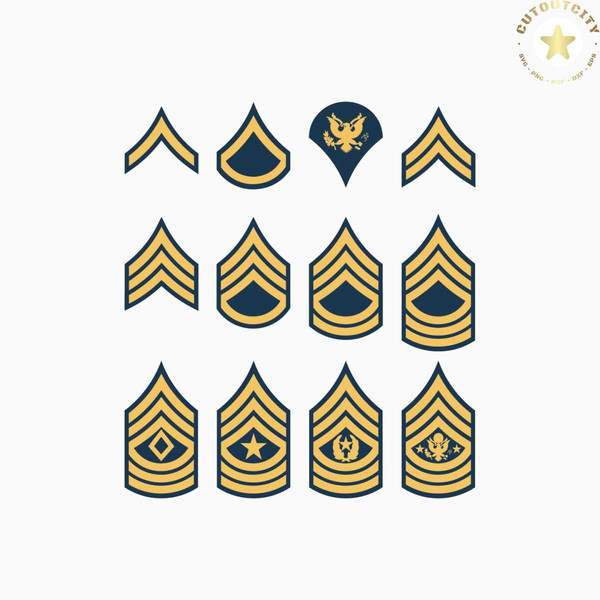 US Army Sergent Enlisted Rank Vectors,SvG,PnG,DxF,EpS file,I - Inspire ...