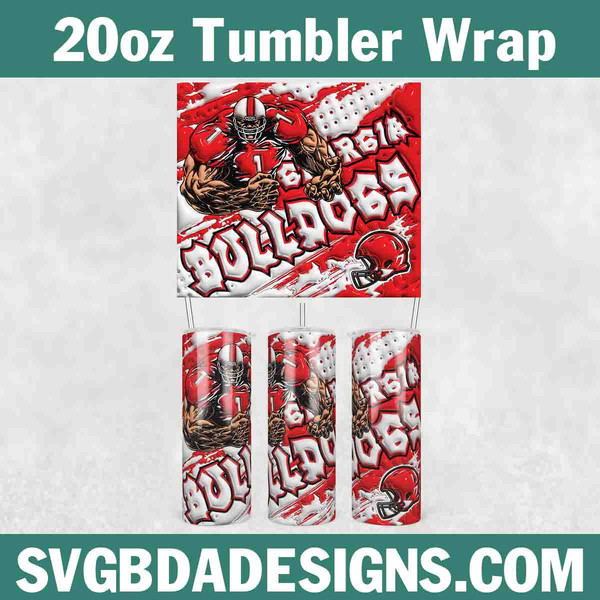 Georgia Bulldogs Football 3D Inflated Tumbler Wrap.jpg