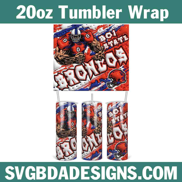 Boise State Broncos Football 3D Inflated Tumbler Wrap.jpg