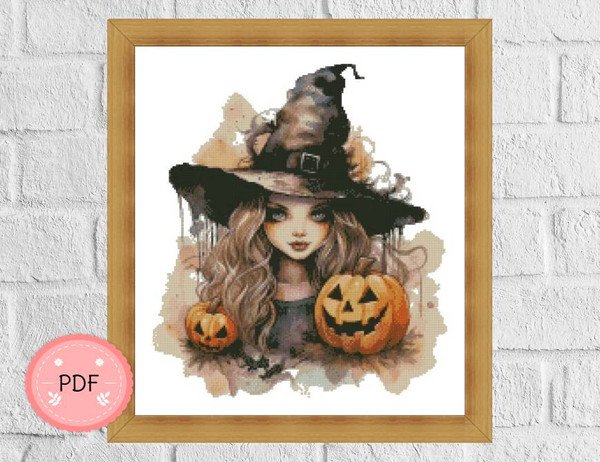 Halloween Witch And Pumpkins5.jpg