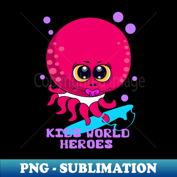 EA-20231019-2133_Cute new born baby Octopus with Honey Boo Surfing Design Kids World Heroes 5713.jpg