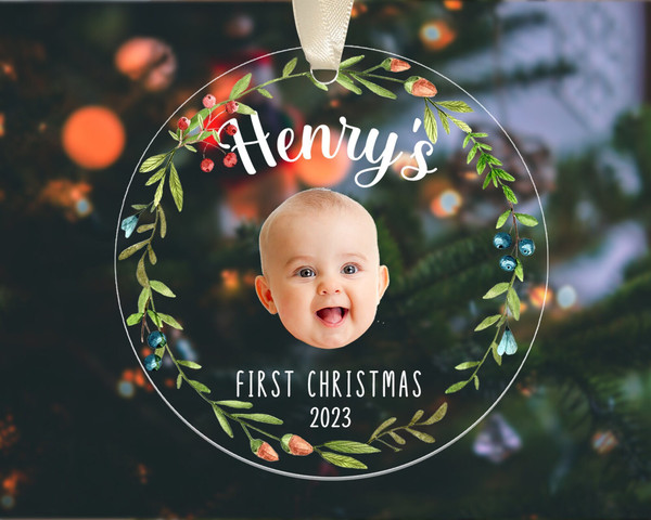 Custom Baby First Christmas Ornament, Baby Photo Ornament, New Baby Gift, Personalized Baby 1st Christmas Ornament, Newborn Baby Keepsake - 1.jpg