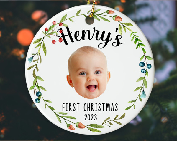 Custom Baby First Christmas Ornament, Baby Photo Ornament, New Baby Gift, Personalized Baby 1st Christmas Ornament, Newborn Baby Keepsake - 2.jpg