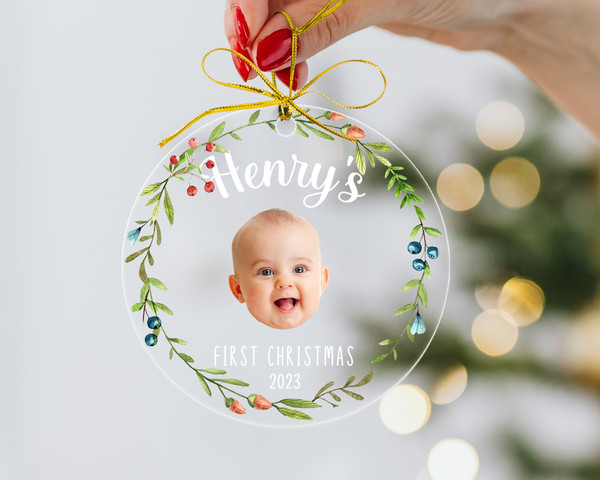 Custom Baby First Christmas Ornament, Baby Photo Ornament, New Baby Gift, Personalized Baby 1st Christmas Ornament, Newborn Baby Keepsake - 5.jpg