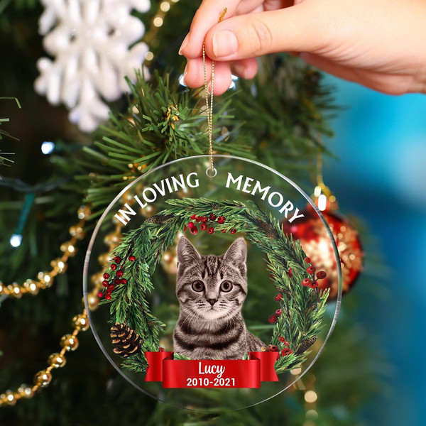 Personalized Cat & Dog Memorial Ornament With Photo, Pet Memorial Gifts, Pet Memorial, Dog Loss Keepsake, Dog Memorial Gift, Christmas Decor - 1.jpg