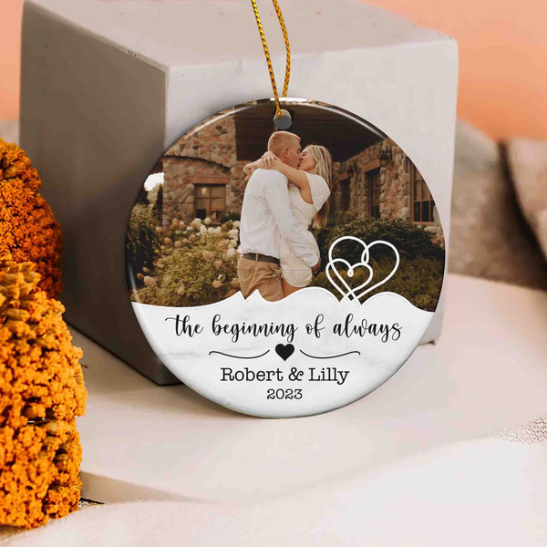 Personalized Engaged Ornament, Engaged Christmas Ornament, Personalized Wedding Photo Ornament, Engagement Gift For Couple, Wedding Gift - 2.jpg