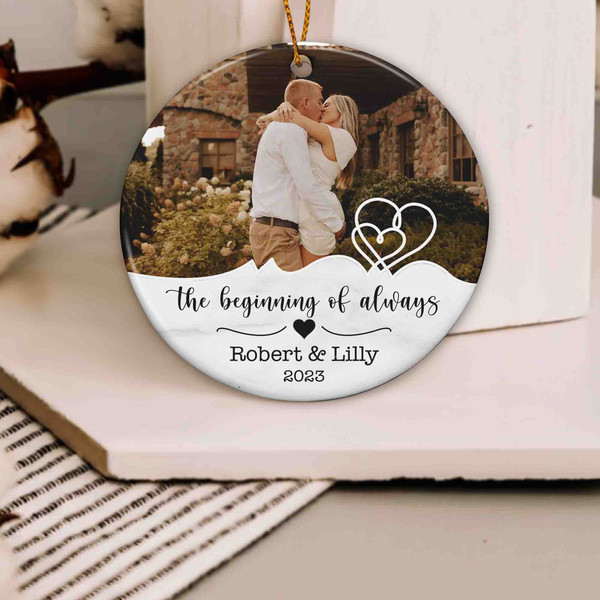 Personalized Engaged Ornament, Engaged Christmas Ornament, Personalized Wedding Photo Ornament, Engagement Gift For Couple, Wedding Gift - 8.jpg