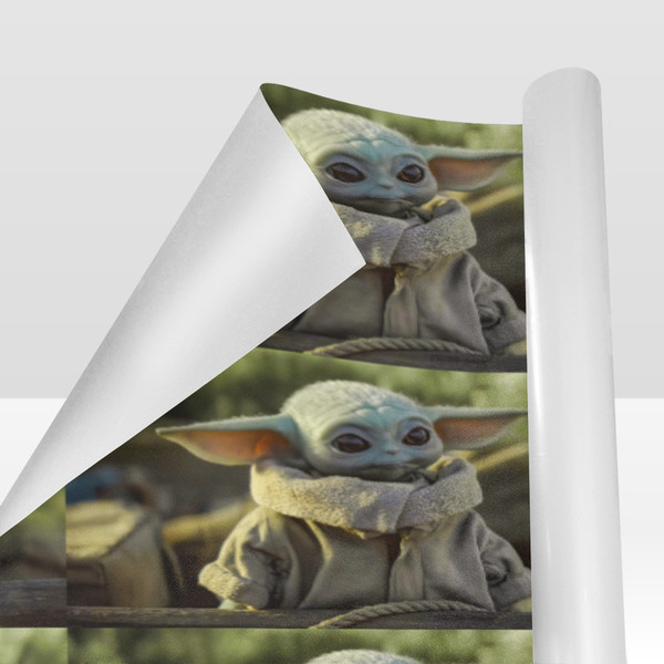 Baby Yoda The Mandalorian Gift Wrapping Paper.png