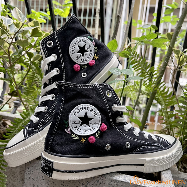 Custom Converse Chuck Taylor Garden Flowers Embroidered ConvesreWedding Flowers Embroidered SneakersBridal Flowers Embroidered Convesre - 6.jpg