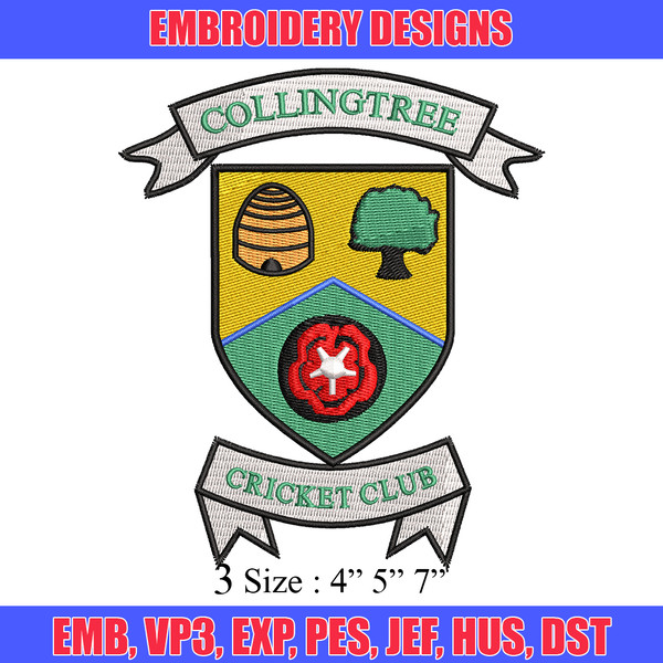 Collingtree Cricket embroidery design, Collingtree Cricket embroidery, logo design, embroidery file, Digital download.jpg