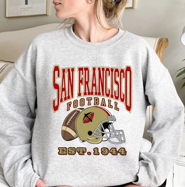 San Francisco 49ers Sweatshirt, Retro San Francisco T-Shirt, San Francisco  Crewneck, SF 49ers Football Gift, San Francis