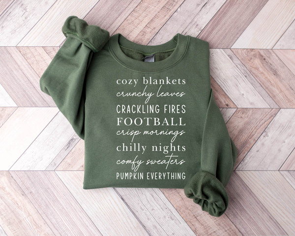 Cozy Blankets Crunchy Leaves Sweatshirt, Fall Lists Shirt, Womens Fall Sweatshirt, Halloween Sweater, Thanksgiving Gifts, Autumn Sweatshirt - 2.jpg