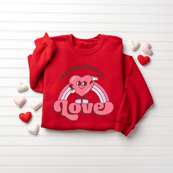Cute Valentines Day Sweatshirt, Retro Love Sweatshirt, Hearts Sweatshirt, Valentines Day Shirt, Womens Valentines Sweatshirt - 3.jpg