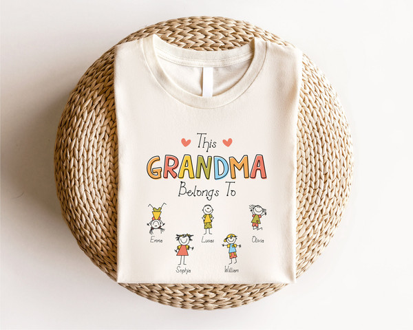 Personalize Grandma Gift Shirt, Custom Grandma Grandchildren Gift, Nana Shirt, Gift for Grandmother, Mothers Day Gift, Cute Mom Shirt - 2.jpg