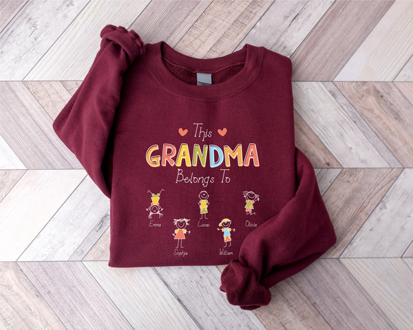 Personalize Grandma Gift Sweatshirt, Custom Grandma Grandchildren Gift, Nana Sweater, Gift for Grandmother, Mothers Day Gift, Cute Mom Shirt - 3.jpg