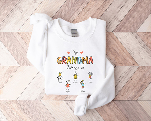 Personalize Grandma Gift Sweatshirt, Custom Grandma Grandchildren Gift, Nana Sweater, Gift for Grandmother, Mothers Day Gift, Cute Mom Shirt - 4.jpg