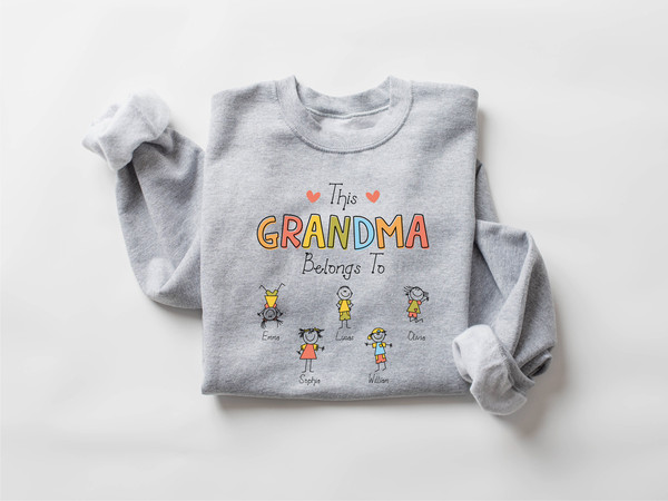 Personalize Grandma Gift Sweatshirt, Custom Grandma Grandchildren Gift, Nana Sweater, Gift for Grandmother, Mothers Day Gift, Cute Mom Shirt - 5.jpg