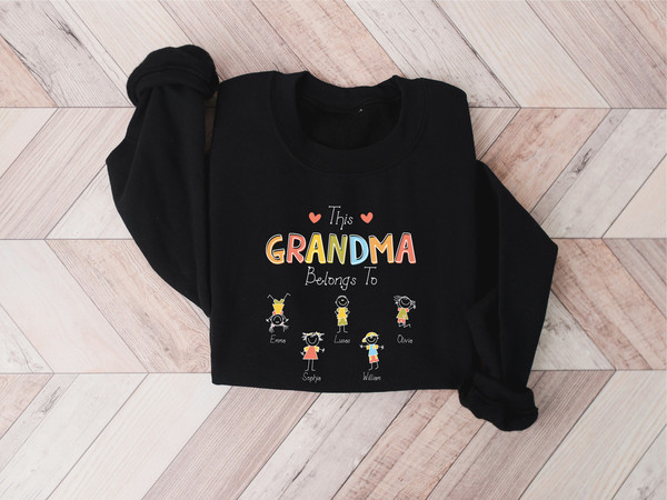 Personalize Grandma Gift Sweatshirt, Custom Grandma Grandchildren Gift, Nana Sweater, Gift for Grandmother, Mothers Day Gift, Cute Mom Shirt - 8.jpg