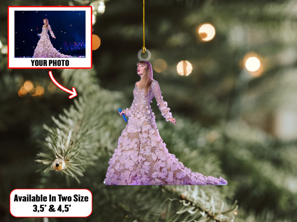 Custom Taylor Swiftie Christmas Photo Ornament, Custom Photo Ornament Xmas, Christmas Shape Ornament Acrylic, Gift For Tree Decor - 1.jpg