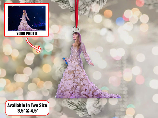 Custom Taylor Swiftie Christmas Photo Ornament, Custom Photo Ornament Xmas, Christmas Shape Ornament Acrylic, Gift For Tree Decor - 2.jpg