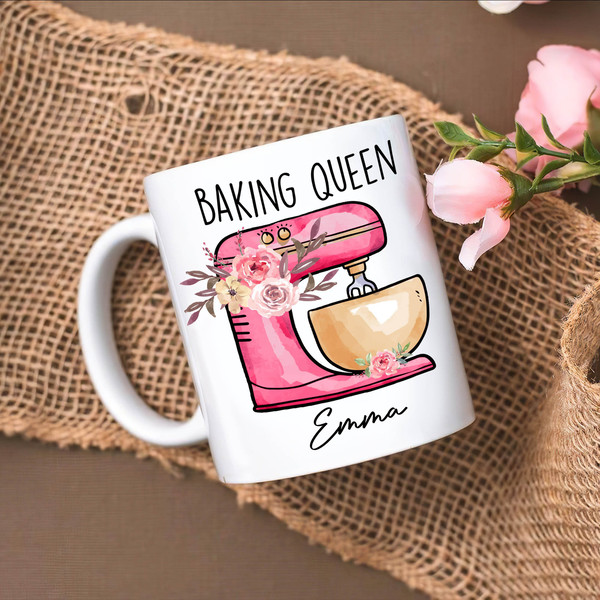 Personalized Baking Queen Mug, Baking Baker Mug, Baking Gift, Chef Mug, Baker Gift, Cupcake Baking Mug, Gift For Her, Mom Mug, Nana Mug - 1.jpg