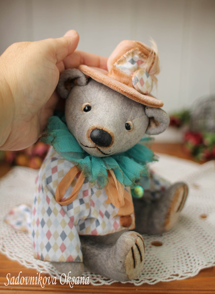 3 Handmade Artist-Collectible Teddy Bear-OOAK-Vintage-Victorian Style-Stuffed-Antique-bears animal-toys bear-plushinnes toy-decor baby-shower toys.jpg