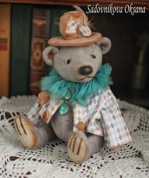 6  Handmade Artist-Collectible Teddy Bear-OOAK-Vintage-Victorian Style-Stuffed-Antique-bears animal-toys bear-plushinnes toy-decor baby-shower toys.jpg