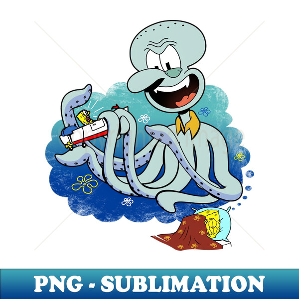 Funny Cartoon Squidward Spongebob Scary Nightmare - Sublimat