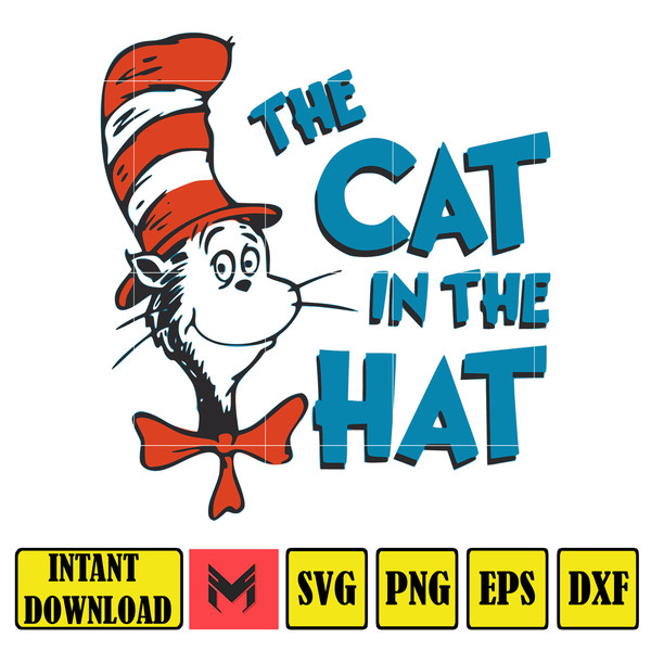 Dr Seuss Svg Layered Item, Dr. Seuss Quotes Cat In The Hat Svg Clipart, Cricut, Digital Vector Cut File, Cat And The Hat (45).jpg
