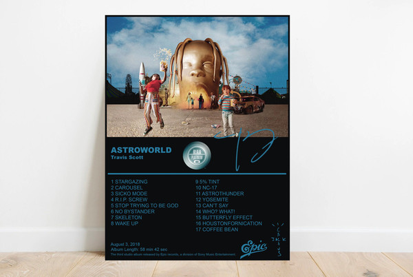 Travis Scott Astroworld poster minimalist poster vintage p