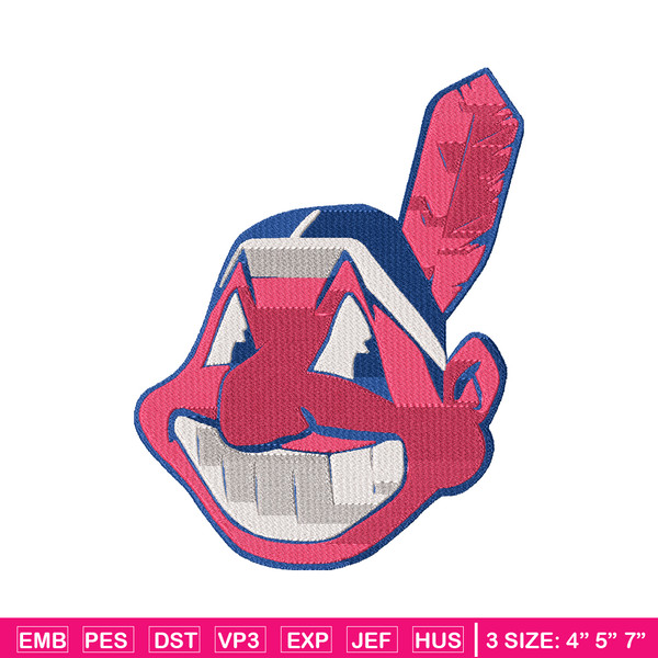 Cleveland Indians logo embroidery design, Logo Sport embroidery, baseball embroidery, logo shirt, MLB embroidery. (2).jpg
