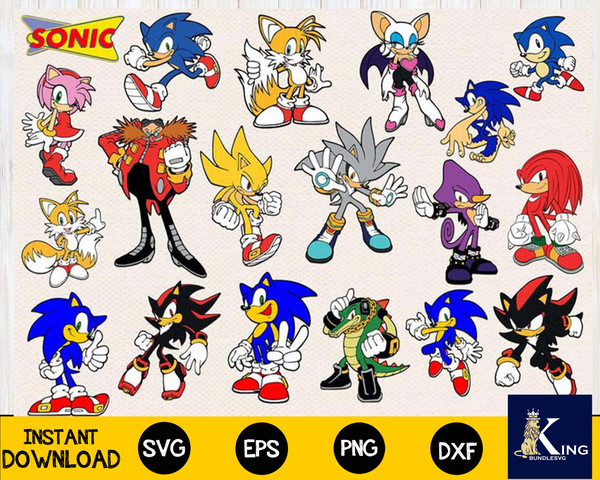 60 files Sonic svg, Sonic svg bundle, Digital Download - Inspire Uplift