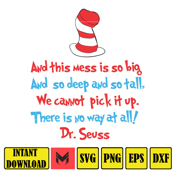 Dr Seuss Svg Layered Item, Dr. Seuss Quotes Cat In The Hat Svg Clipart, Cricut, Digital Vector Cut File, Cat And The Hat (148).jpg