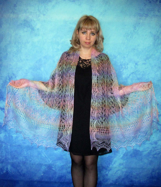 rainbow russian shawl, orenburg shawl, goat wool wrap, stole.JPG