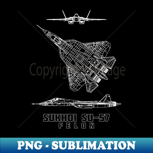 NG-20231109-24232_Sukhoi Su-57 Russian Stealth Fighter Plane Blueprint Diagram Gift 4032.jpg