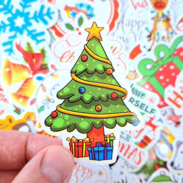 50 PCS Christmas Holiday Sticker Pack, Happy New Year - Inspire Uplift