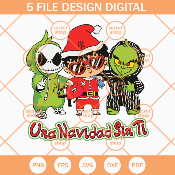Benito Una Navidad Sin Ti SVG, Bad Bunny Christmas SVG, Jack Skeleton And Grinch SVG - SVG Secret Shop.jpg