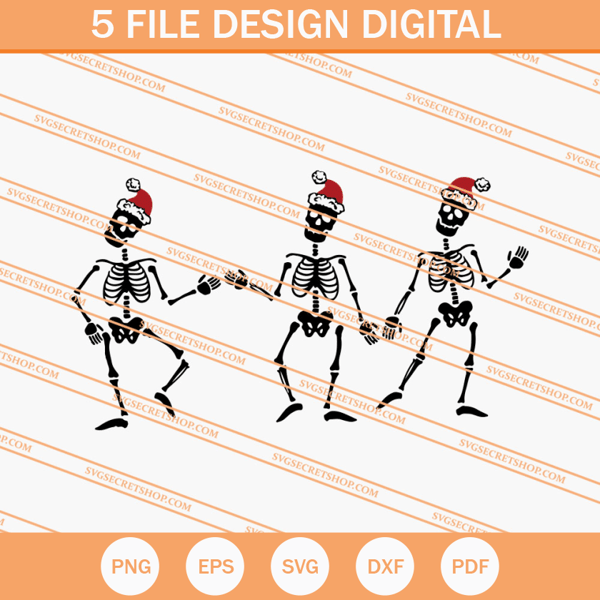 Dancing Skeletons Christmas SVG, Dancing Skeletons SVG - SVG Secret Shop.jpg