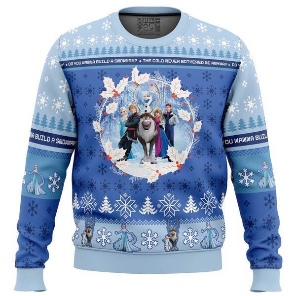 Christmas Frozen Disney All Over Print Ugly Hoodie 3D Zip Hoodie 3D Ugly Christmas Sweater 3D Fleece Hoodie