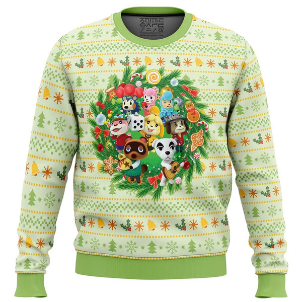 Christmas Animal Festival Animal Crossing Ugly Hoodie 3D Zip Hoodie 3D Ugly Christmas Sweater 3D Fleece Hoodie