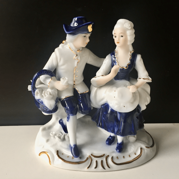 Victorian Lady and Gentleman Ceramic Figurine Picnic Time