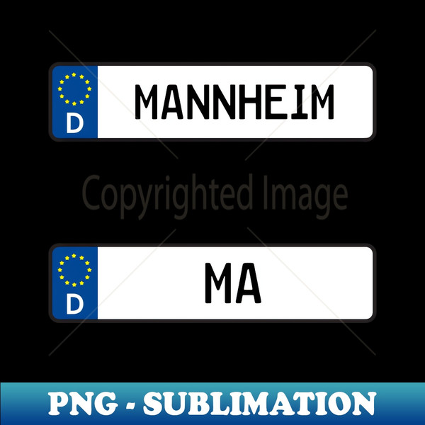 Mannheim kennzeichen Sticker German Car License Plate Kfz Kennzeichen -  High-Resolution PNG Sublimation File - Perfect for Sublimation Mastery