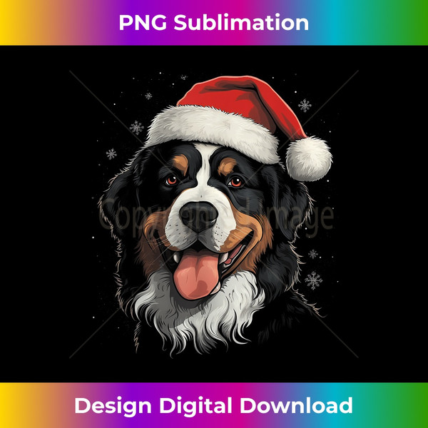 EJ-20231112-295_Bernese Mountain Dog Funny Christmas Santa Hat Tree Matching.jpg