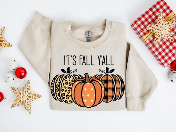 Its Fall Yall Sweatshirt, Thanksgiving Sweatshirt, Fall Sweater, Pumpkin Shirt, Cute Fall Shirt, Autumn Shirt, Womens Gifts, Pumpkin Patch.jpg