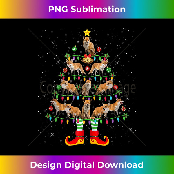 OJ-20231115-7739_Xmas Holiday Santa Lights Fox Christmas Tree Tank Top 1.jpg