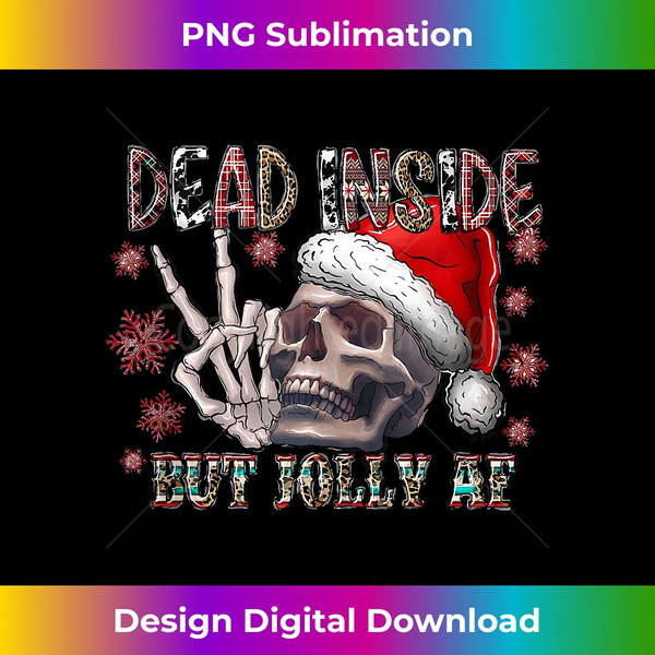 XE-20231115-1137_Dead Inside But Jolly AF Skeleton Santa Christmas Pajamas Tank Top 1.jpg